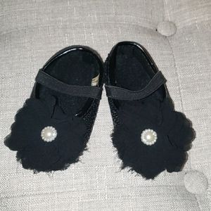 Black Ballerina Slippers- Infant Size 3-6 months